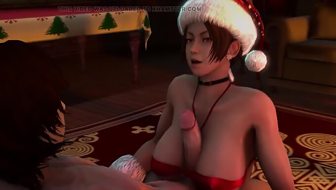 3d Christmas Sex With A Brunette In Hd