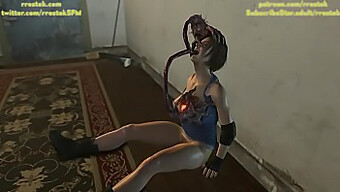 Jill Valentine Affronta Un Intenso Sesso Orale E Una Sborrata In Faccia In Uno Scenario Animato Di Resident Evil