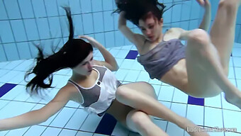 Czech Aneta And Janka Indulge In A Sensual Pool Swim